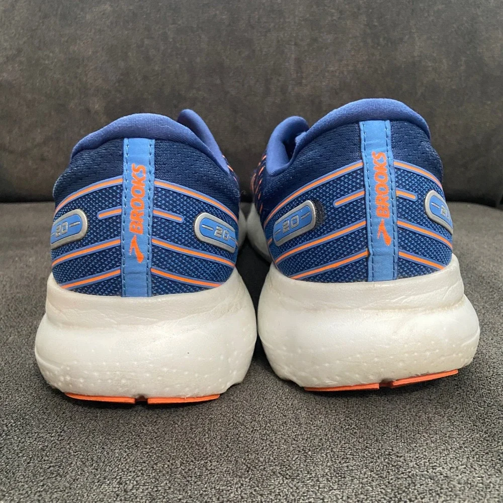 Brooks Glycerin 20 Mens 14 Blue Orange Running Athletic Sneakers 1103821D444
